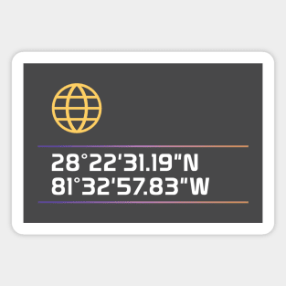 Epcot Spaceship Earth Coordinates Magnet